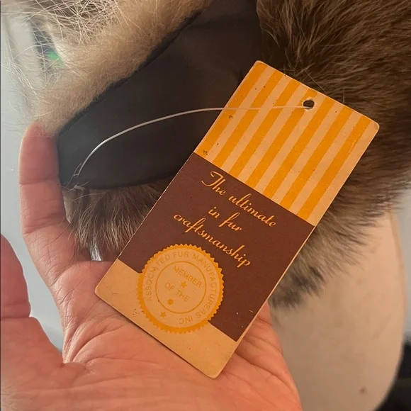 NWT 1960s 1970s Vintage Antique Raccoon Fur Collar Stole Scarf - Picture 2 of 7